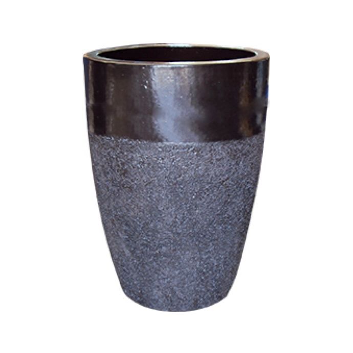 Pot Talia Tall 2-Tone Egg Sml 7.75x11.5 Matte Black