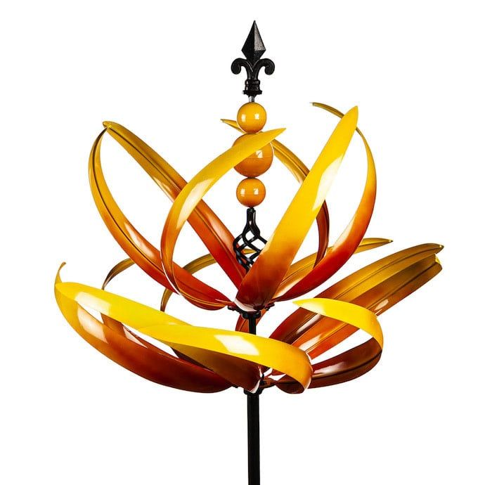 Wind Spinner / Garden Stake Lotus Yellow 75H or 91H