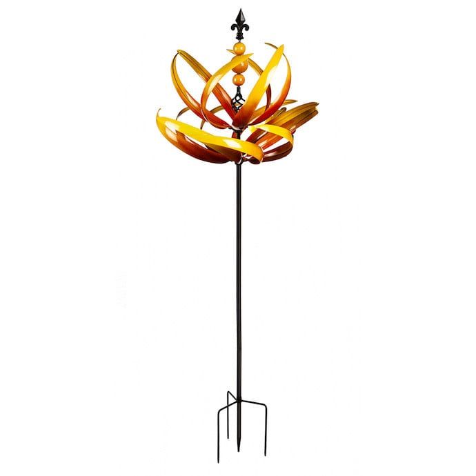 Wind Spinner / Garden Stake Lotus Yellow 75H or 91H