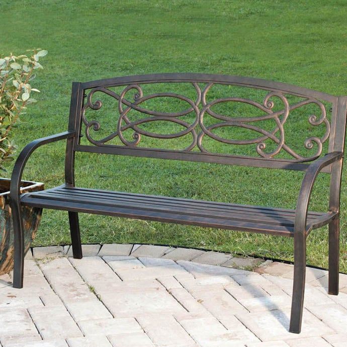 Bench Ornamental Scrollwork 33x50x23 Metal