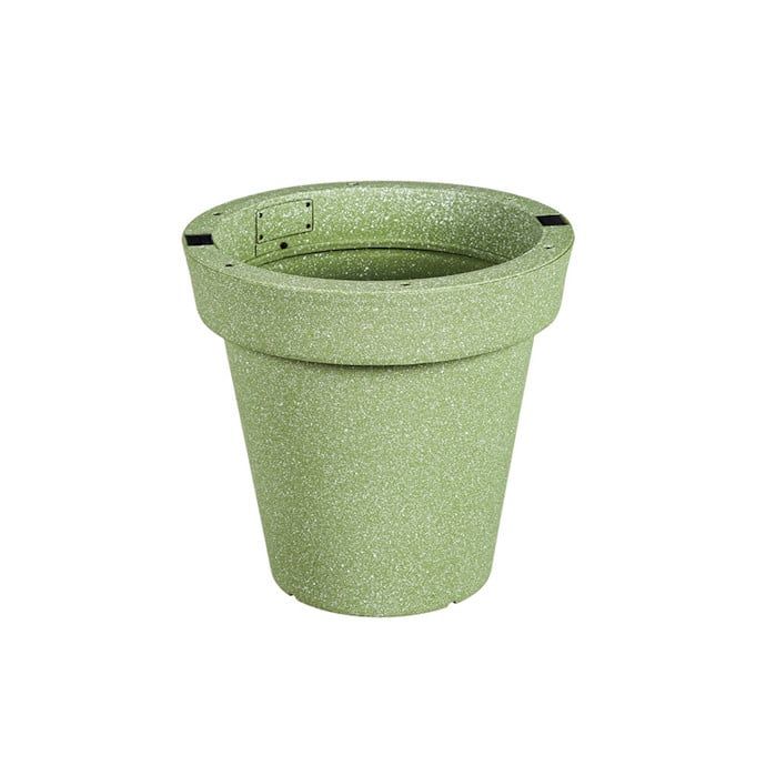 Pot Solar Lit Planter 16&quot; Green Plastic
