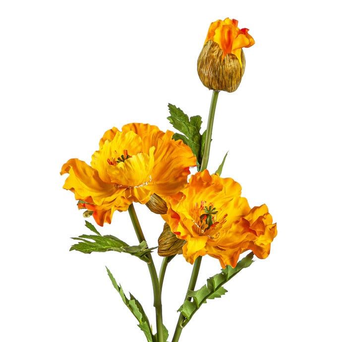 Garden Stake Corn Poppies Solar Yellow Metal/Plastic/Taffeta 32H