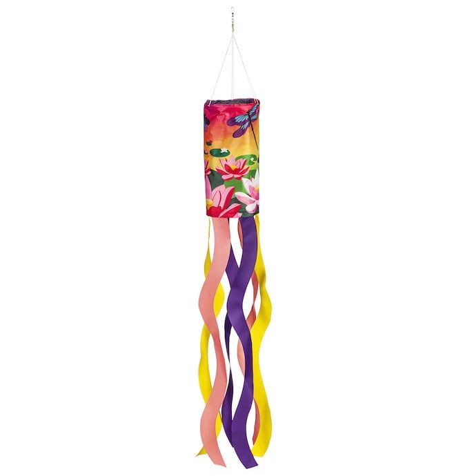 Windsock Welcome Dragonfly Solar Lit Sublimated 40&quot;H