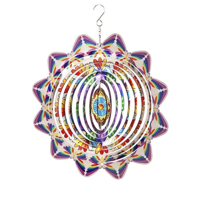 Hanging Wind Spinner Illusion Butterfly &amp; Leaves