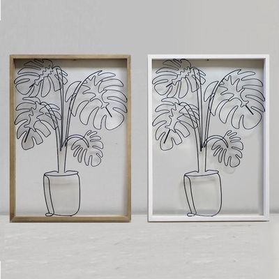 Hanging/Wall Decor Monstera/Palm w/Frame Asst 20x28 Metal/Wood