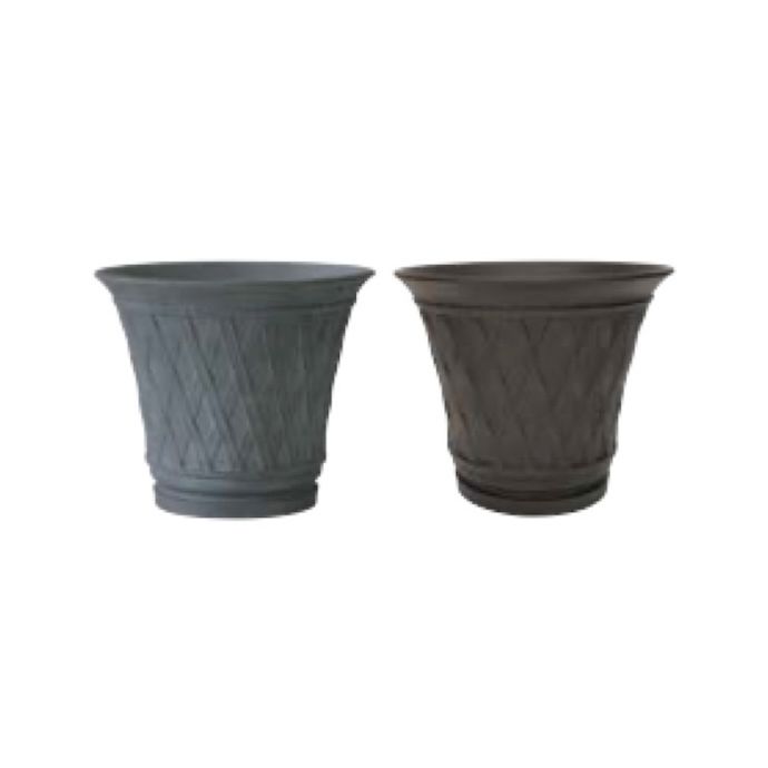 Pot Round Taper Lattice 16x13.5 Asst Lightweight Planter