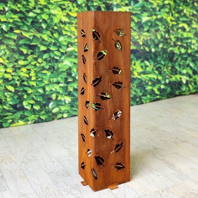 Garden Column Leaf/Leaves Sml 24&quot; Metal Locally Made
