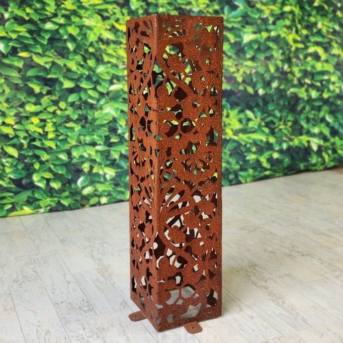 Garden Column Floral Lace Lrg 48&quot; Metal Locally Made