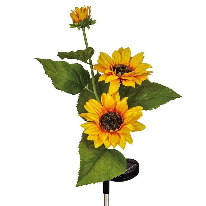 Garden Stake Triple Sunflower Solar 36H