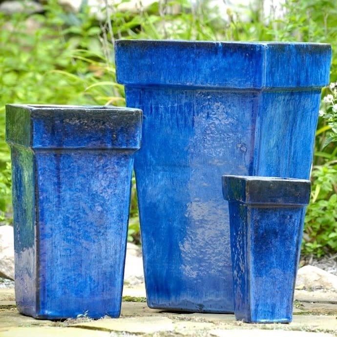 Pot Tall Square Vase Med 10x18 Asst