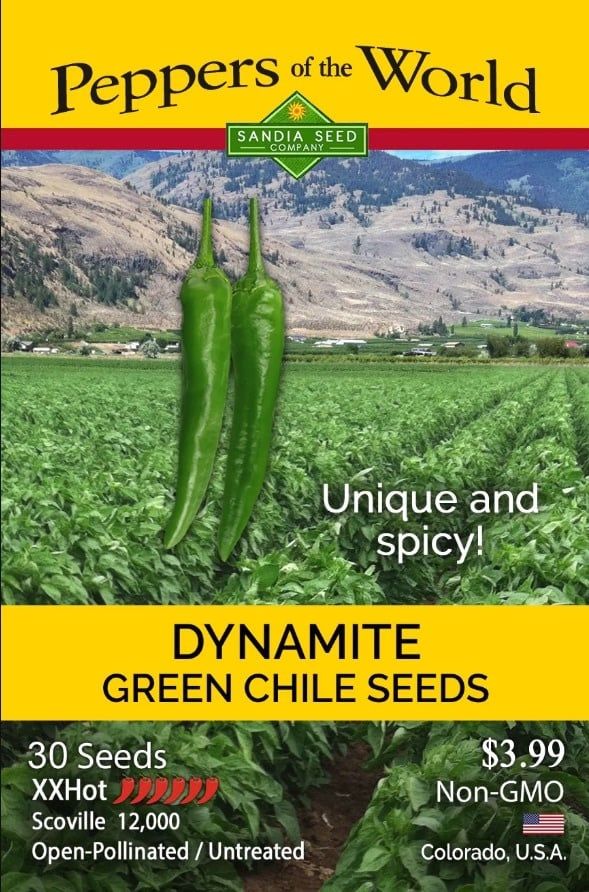 Seed Pepper Dynamite Green Chile - Capsicum annuum - Sandia x
