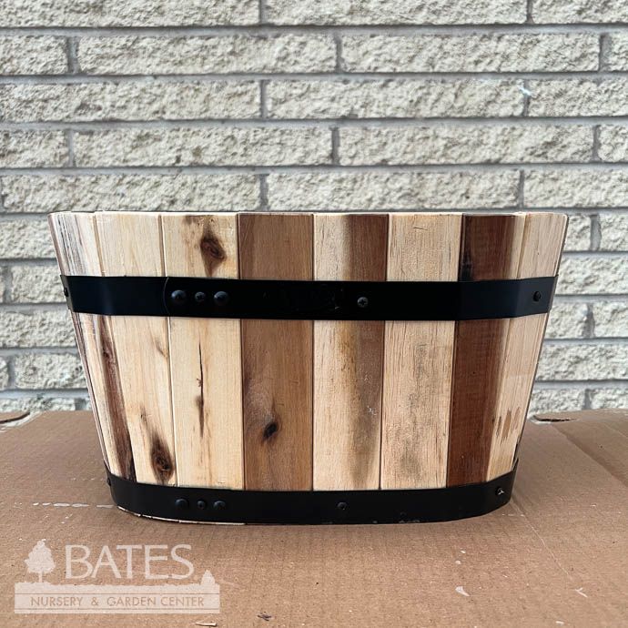 Pot Acacia Wood Oval Planter Sml 15x8x8