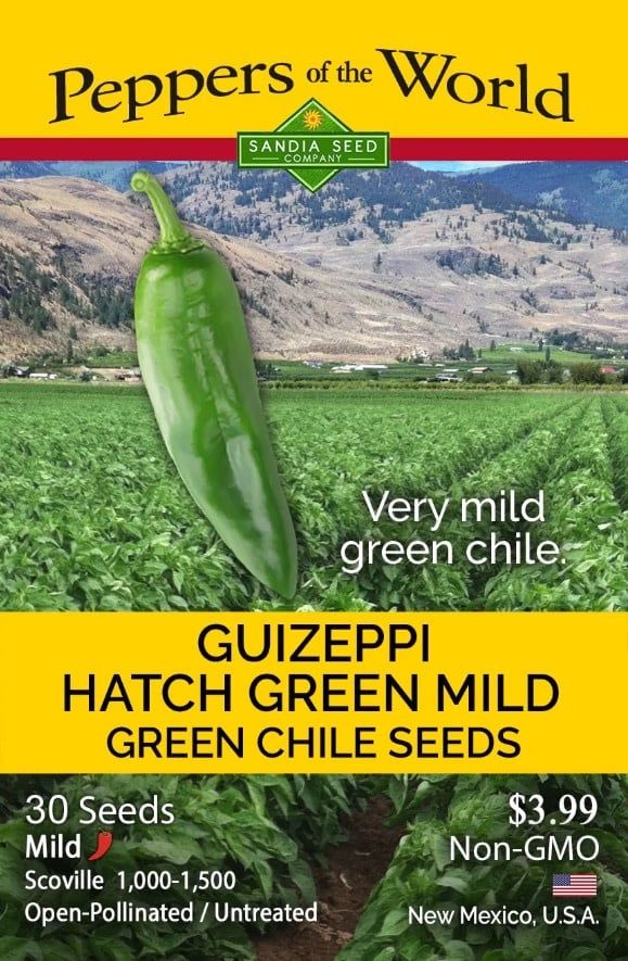 Seed Pepper Hatch Green Mild Guizeppi - Capsicum annuum