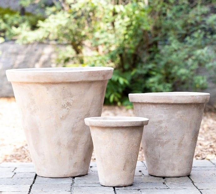 Pot Peraso Taper w/Rim Sml 12x13 Antq or Wash Terracotta