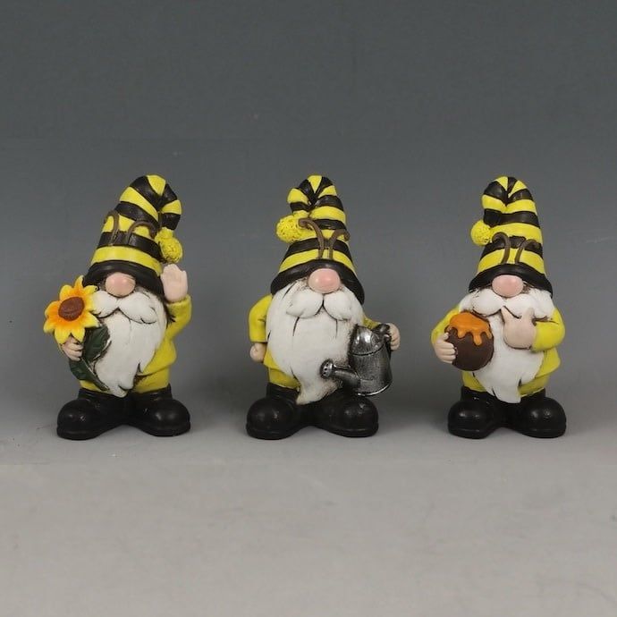 Statuary Bee Gnome Asst 6H Cement