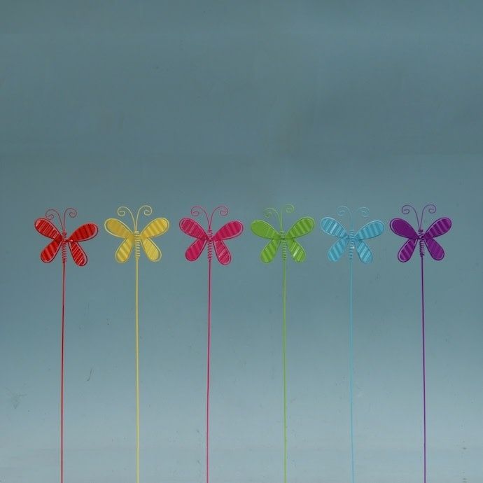 Plant Pick / Garden Stake Butterfly Asst 16H