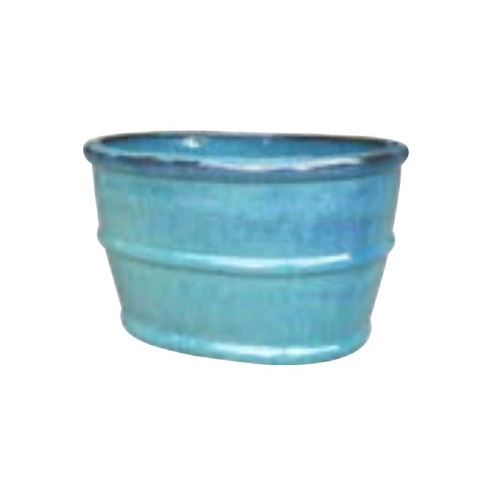 Pot Oval Ashburn w/Center Ring Xlg 21.8x15.8x12.5 Sea Blue