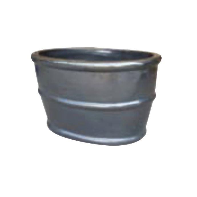 Pot Oval Ashburn w/Center Ring Xlg 21.8x15.8x12.5 Matte Silver
