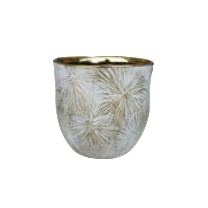 Pot Sunburst Decor Sml 5.8x5.8 Golden