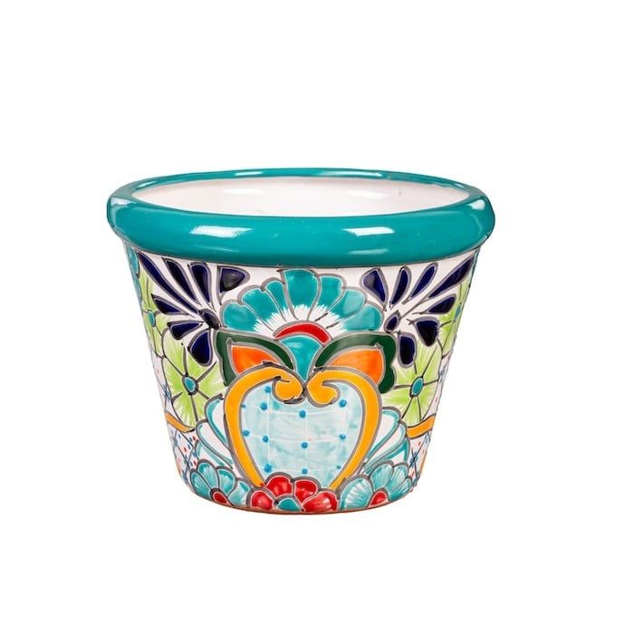 Pot Talavera Taper Planter Sml 8&quot;  Mexico