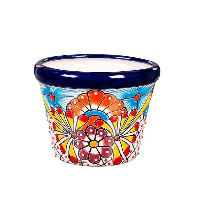 Pot Talavera Taper Planter Sml 8&quot;  Mexico