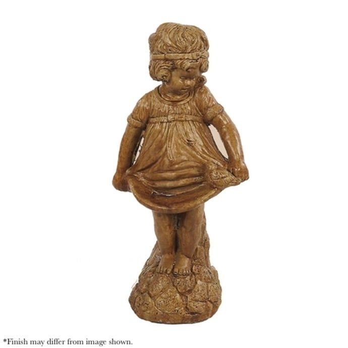 Statuary Girl with Bird 23hx11wx8d
