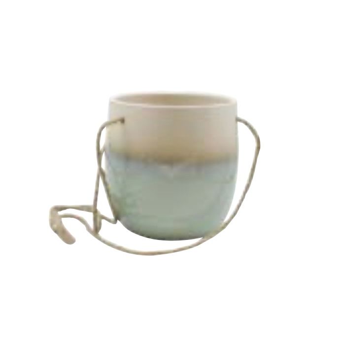 Pot Zahara Hanging Pot 6.8x6.8 Wht.Tan.LtBlu
