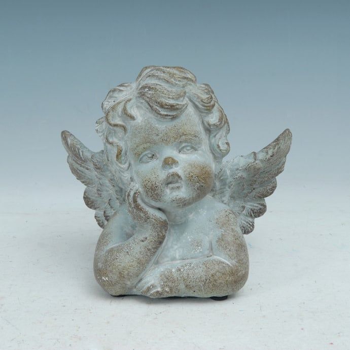 Statuary Angel/Cherub Bust 6H Cement