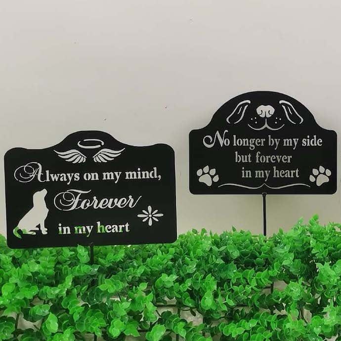 Plant Pick / Garden Stake Memorial Dog 8x5.5 Asst Metal