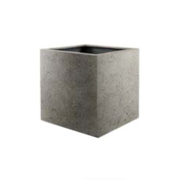 Pot Haku Cube Planter Sml 11.8x11.8 Grey Fiberglass