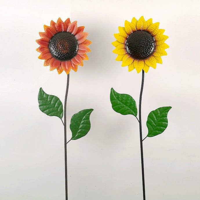 Garden Stake Sunflower Asst Metal 39H