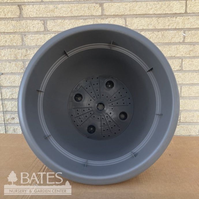 Pot Ariana Planter 16&quot; Charcoal Gray Lt Wt Bloem