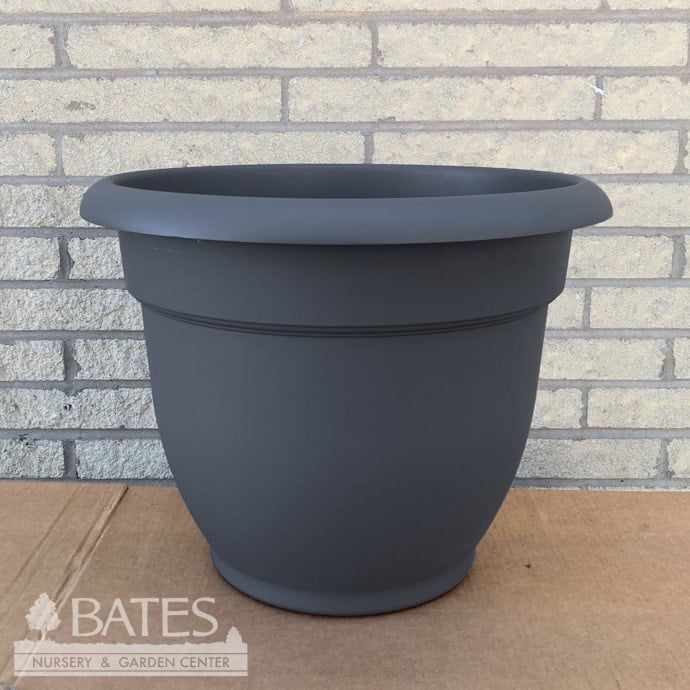 Pot Ariana Planter 16&quot; Charcoal Gray Lt Wt Bloem