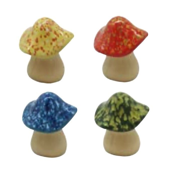 Plant Pick / Garden Stake Mushroom w/Flowy Cap 3.5x4.5H Asst