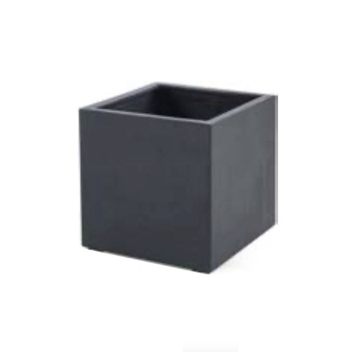 Pot Haku Cube Planter Med 15.8x15.8 Lead Fiberglass