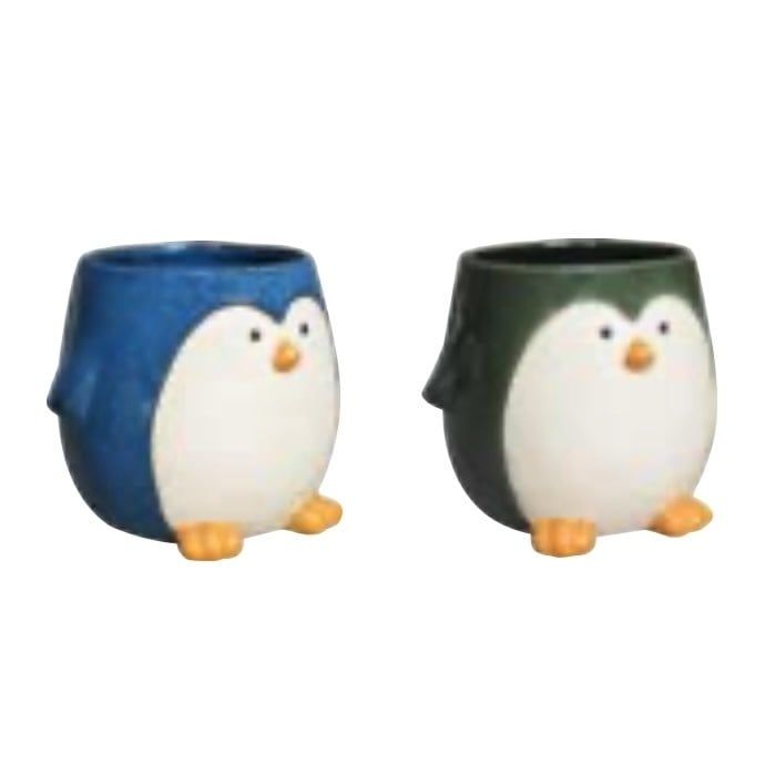 Pot Glazed Penguin Planter 5.8x4.5 Asst