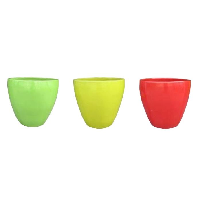 Pot Canton Taper Egg Planter Xsml 8.8x8.8 Tropical Yellow