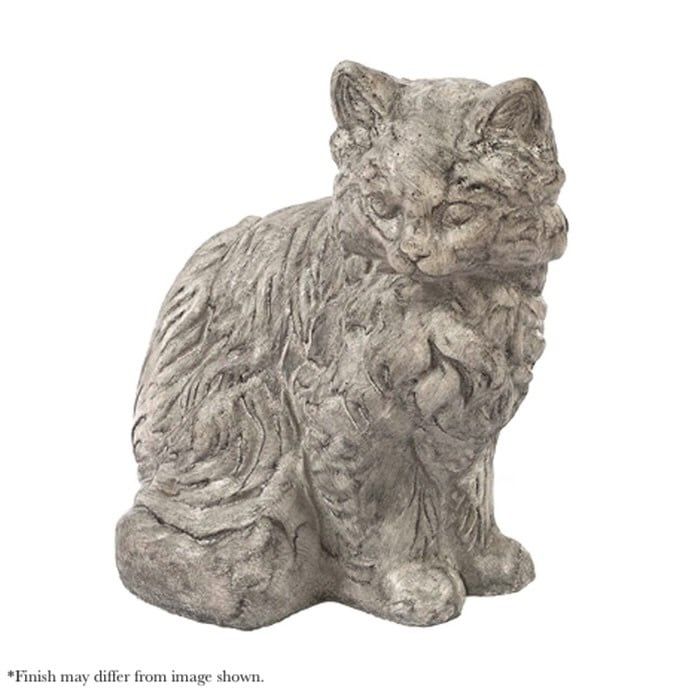 Statuary Sitting Furry Cat 11hx9wx7d
