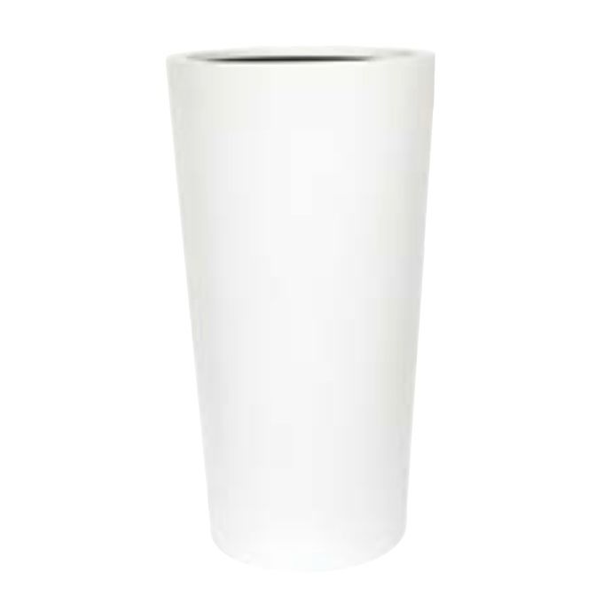 Pot Essen Tall Taper Sml 14x26.8 Matte White Fiberglass
