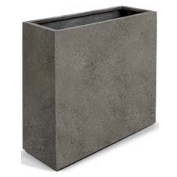 Pot Haku Tall Window Box Lrg 37.5x13.5x35.5 Grey Fiberglass