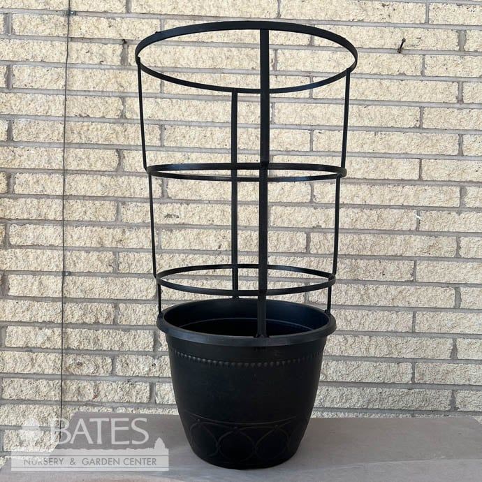 Pot Nassau w/Cage /Plant Support 12w x25h Antq Copper Plastic