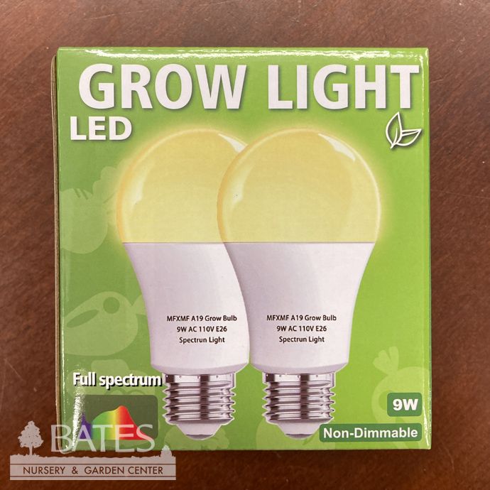 Grow Light Bulbs Full Spectrum 9W 2/pkg