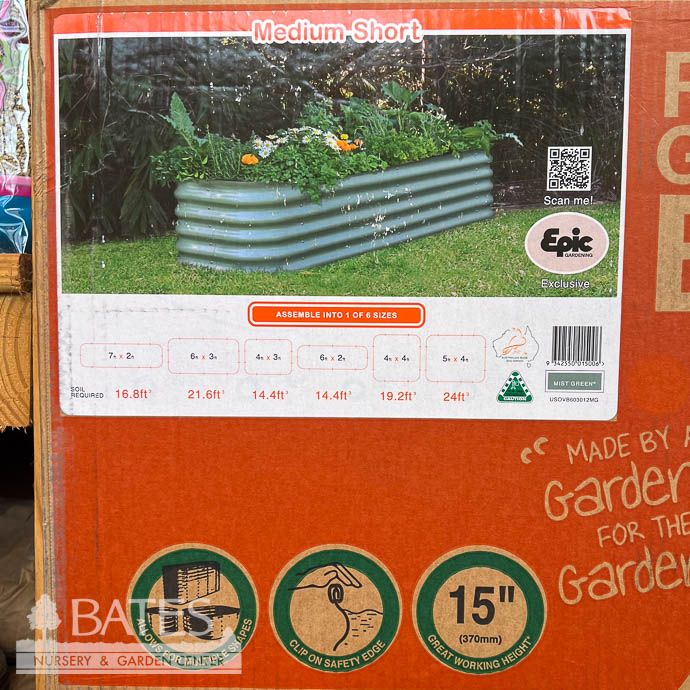 Raised Bed 6 in 1 Customizable up to 6x3ftx15&quot;h Mist Green