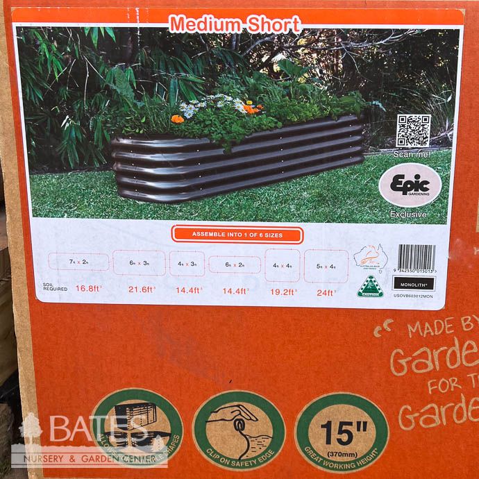 Raised Bed 6 in 1 Customizable up to 6x3ftx15&quot;h Slate Grey /Black