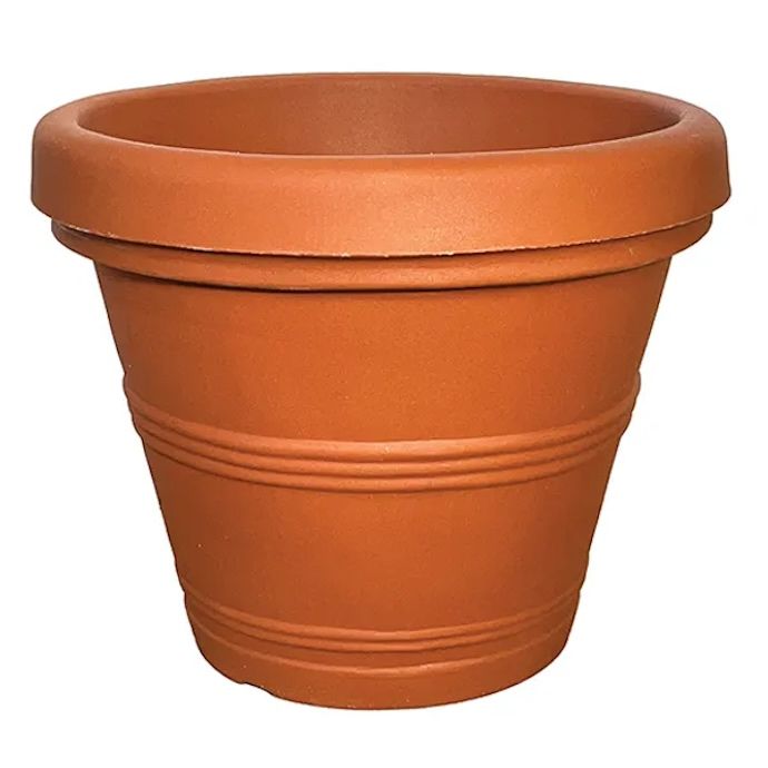 Pot Rd Basic Rim Taper 3-Rings Italian-Look Xlg 43x33.5 Terracotta Lt Wt Japi