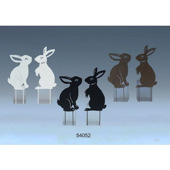 Garden Stake Rabbit/Bunny Silhouette Asst Metal 17H