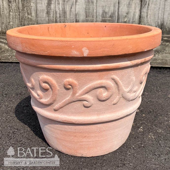 Pot Villa Planter w/Scroll Band Med 13x10 Asian Terracotta