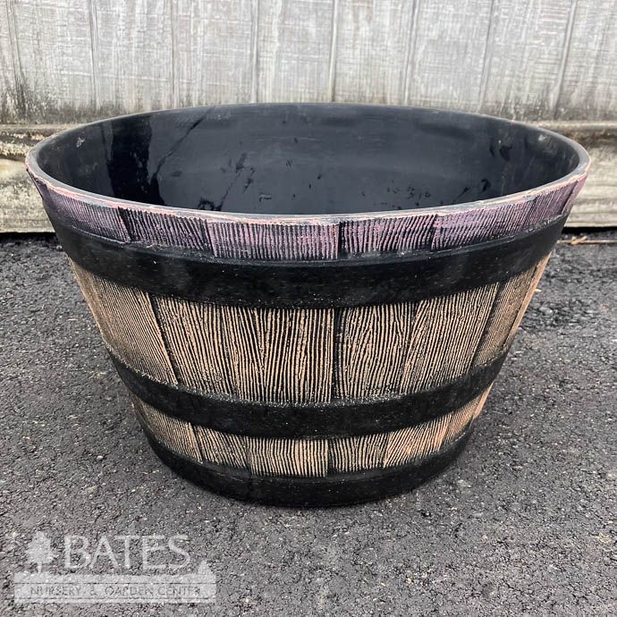 Pot HC 21&quot; Whiskey Barrel Dark Oak Lt Wt