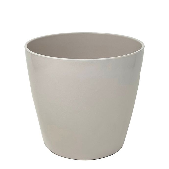 Pot 10&quot; Cream Solid Bamboo Self Watering TDI