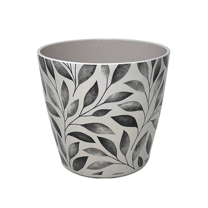 Pot 5&quot; Gray Leaves Bamboo Self Watering TDI